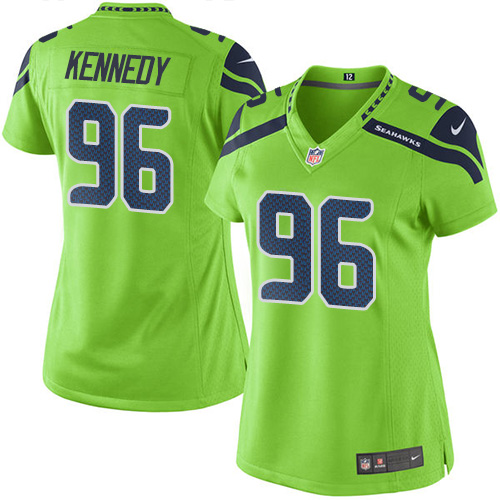 Women's Limited Cortez Kennedy Nike Jersey Green - #96 Rush NFL Seattle Seahawks